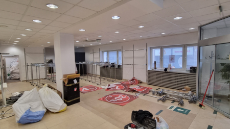 Interiér predajne Textil house, Prešov